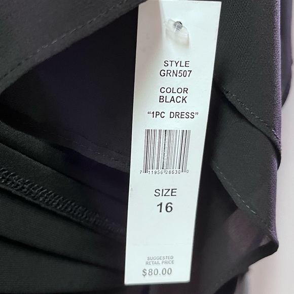 NEW Glamour Nights Chiffon Cocktail Dress Size 16 Crystal Embellished Sleeves - Picture 10 of 11